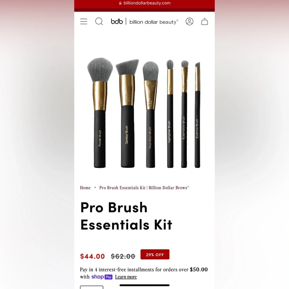 Bdb- billion dollar brushes Pro Brush Essentials kit - NEW 💋 w/tote
